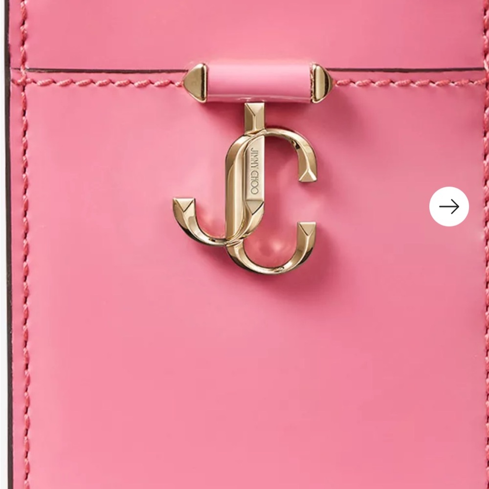 Jimmy Choo Vibrant Candy Pink Card Holder with Chain 💞 🍬 - Picture 2 of 4